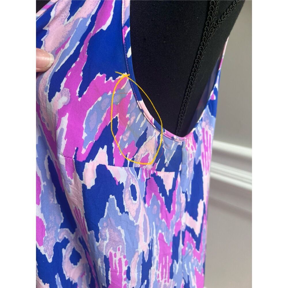 💜 Lilly Pulitzer Lela Dress – One Too Many Print | Size L | 100% Silk - Picture 7 of 7